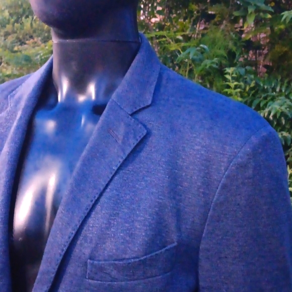 Q by Flynt Blazer Men's "Booth" (2) Button Navy Gray Unrestricted Luxury Blazer - Picture 9 of 16